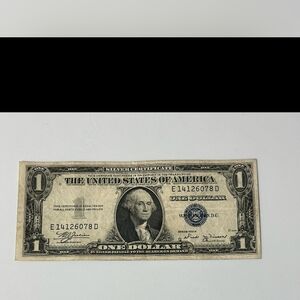 Vintage One Dollar. Series 1935 B Blue Seal Silver Certificate